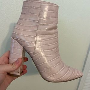 Light pink croc booties